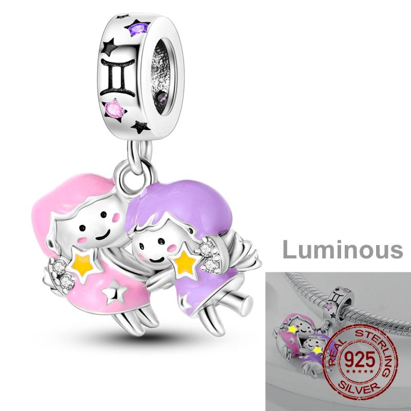 925 Silver Chameleon Charms Bead Colorful Sketchpad Dangle Zirconium Clip for Bracelet Necklace DIY Jewelry