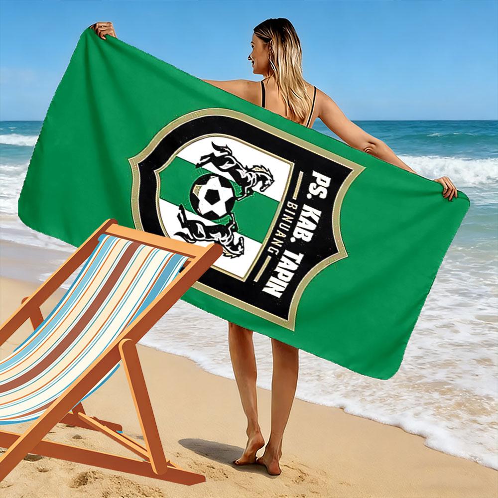 Soccer Badge Green Beach Towel Beach Towel Quick-drying for Travel Outdoor Sports Jogging Beach and Swimming