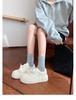 Cowhide version~ leather little white shoes women's spring versatile muffin thick sole heightening shoes casual sports board shoes fashion