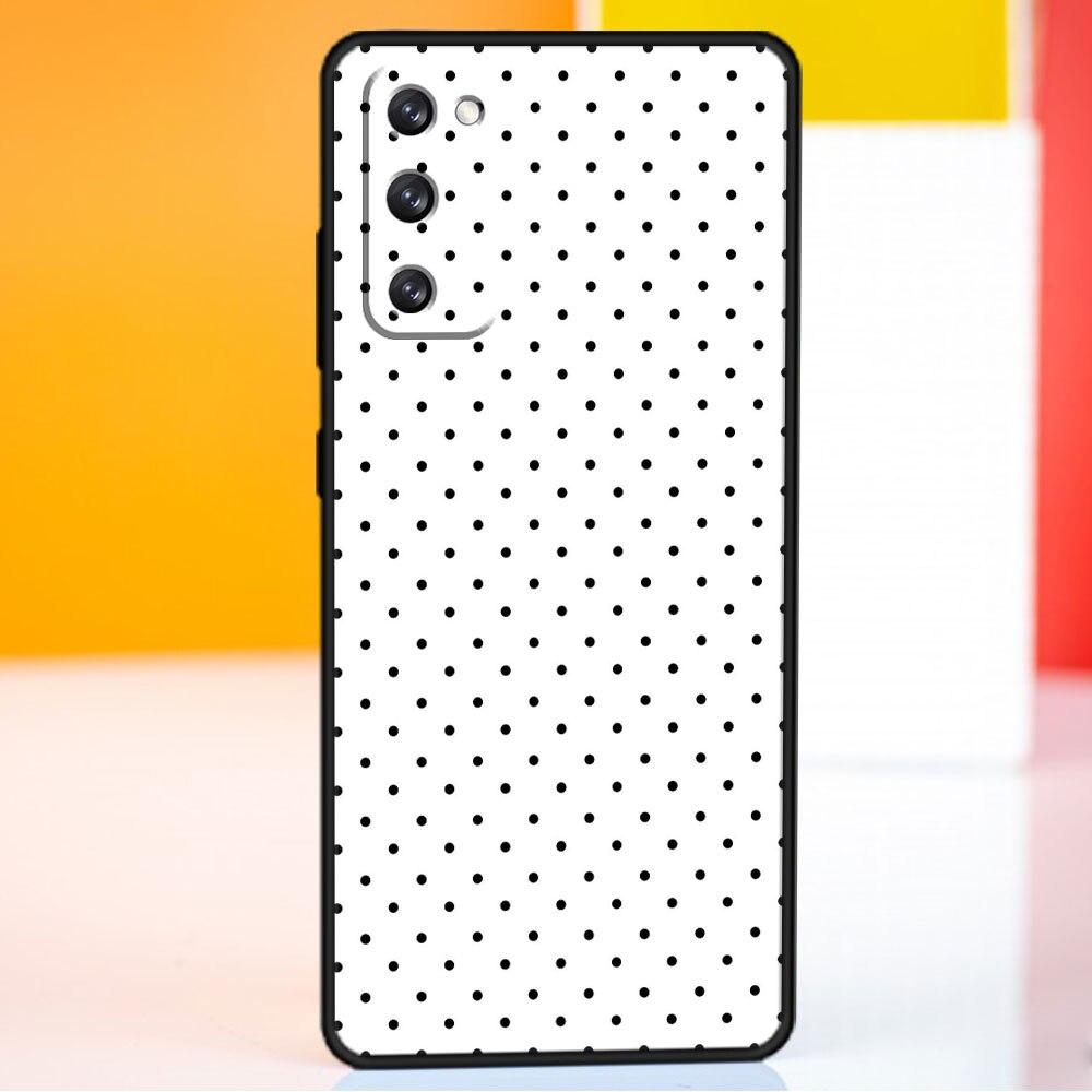 For Samsung Galaxy S10e S22 Ultra 5G S8 S21 Plus S10 S7 S9 S20 FE 2022 Phone Case Black and White Polka Dot Silicone Fundas