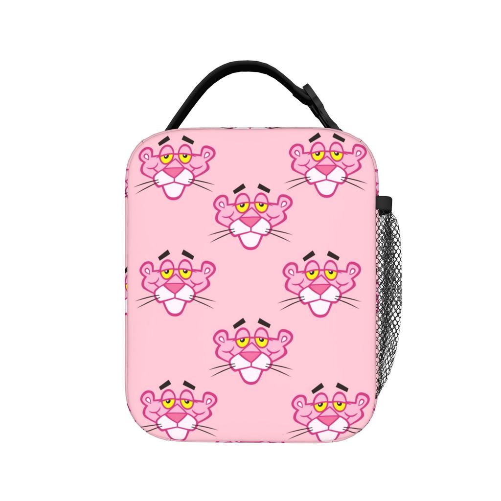 Pinks Panthers Insulated Lunch Bags High Capacity Cartoon Reusable Thermal Bag Tote Lunch Box Work Travel Food Storage Bags