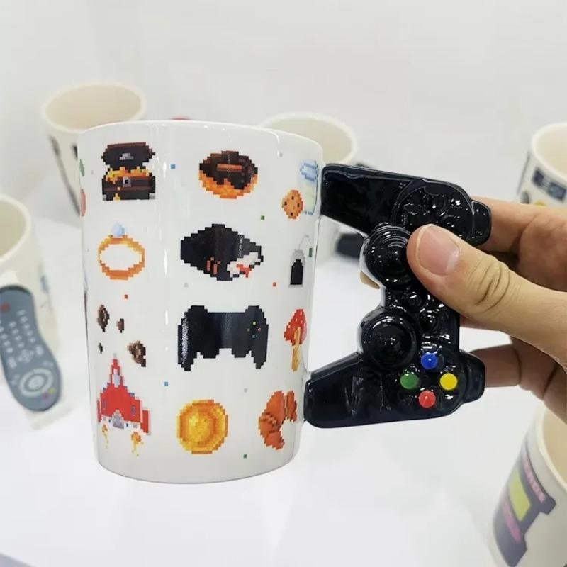 Handmade Ceramic Coffee Cup 350ml Game Controller Style Home Breakfast Milk Cup Creative Birthday Gift