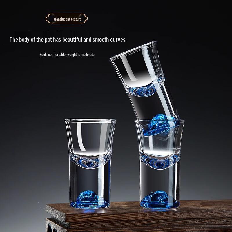 Ting Le Chinese Gold Foil Crystal Baijiu Decanter & Glass Set