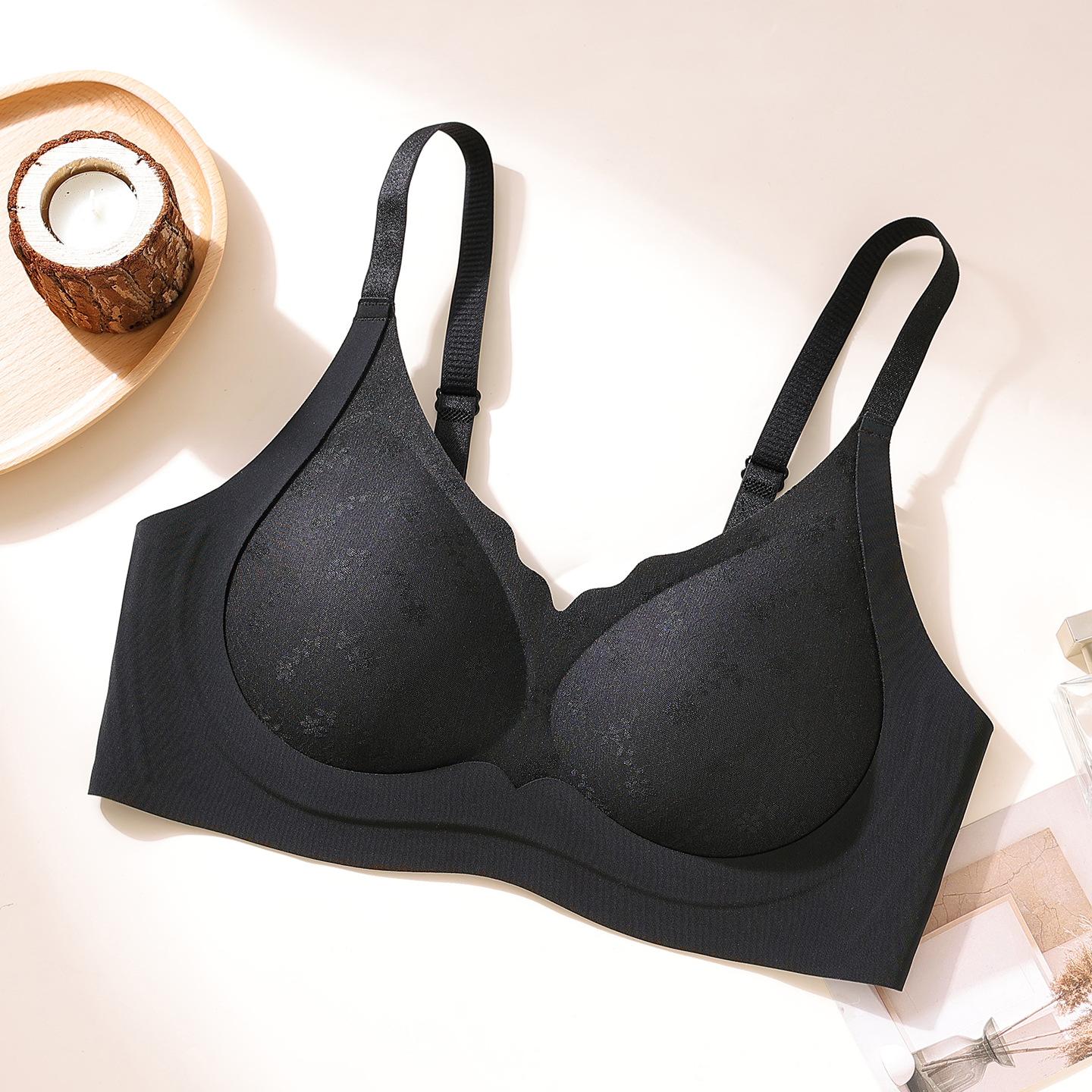 

New jelly strip sports women s seamless lift national style relief women s no steel ring text bra gathering xxl (suitable for 62.5-70kg)