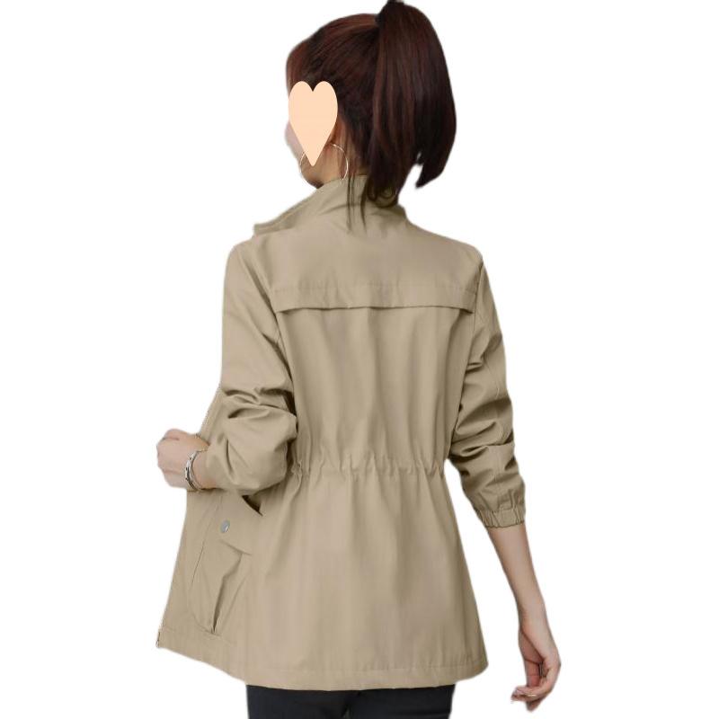 trench coat 2025 new spring clothes waist thin small women spring and autumn women stand-up collar foreign style age-reducing jacket