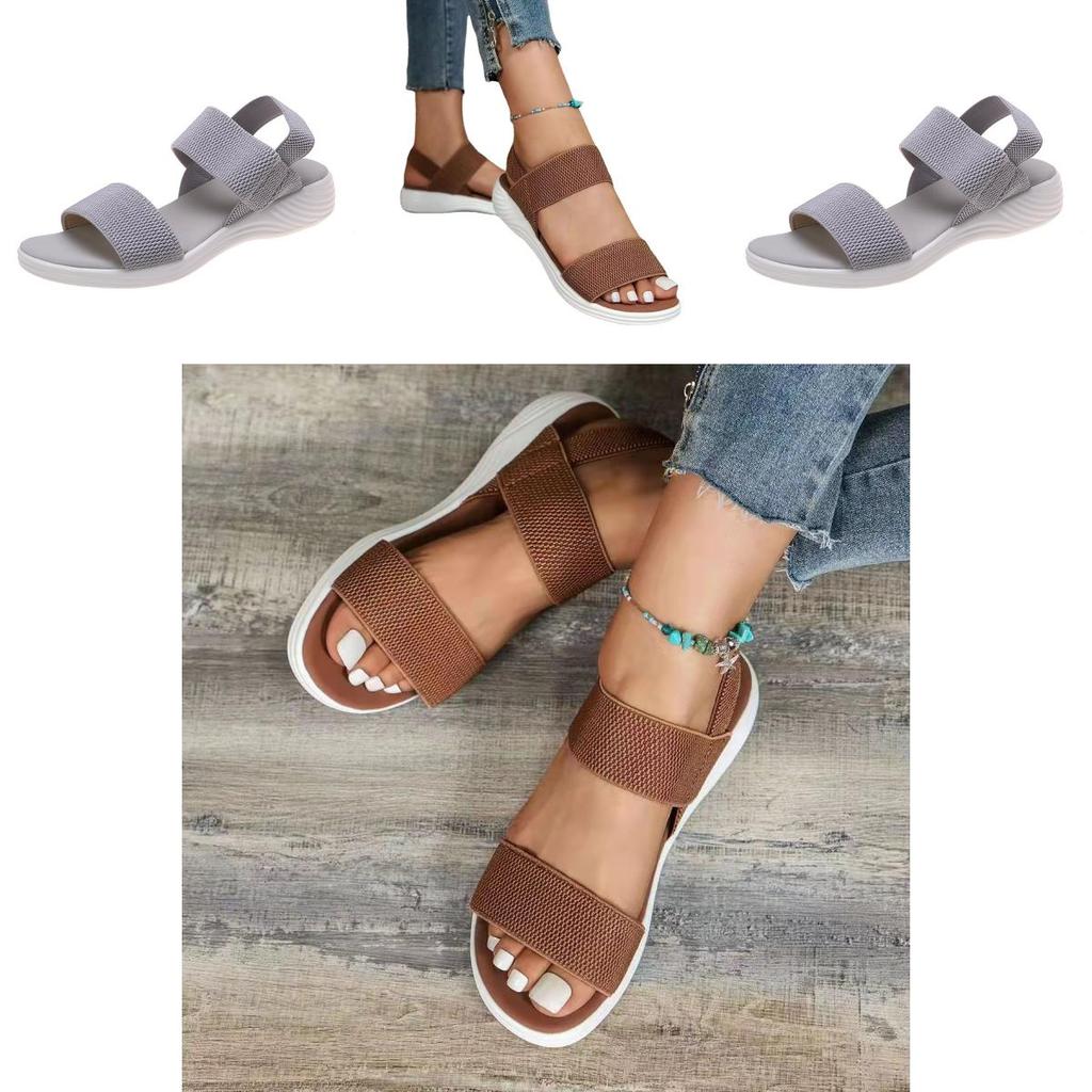 Stylish Fish-mouth Casual Sandals With Elastic Strap For Women Characters)