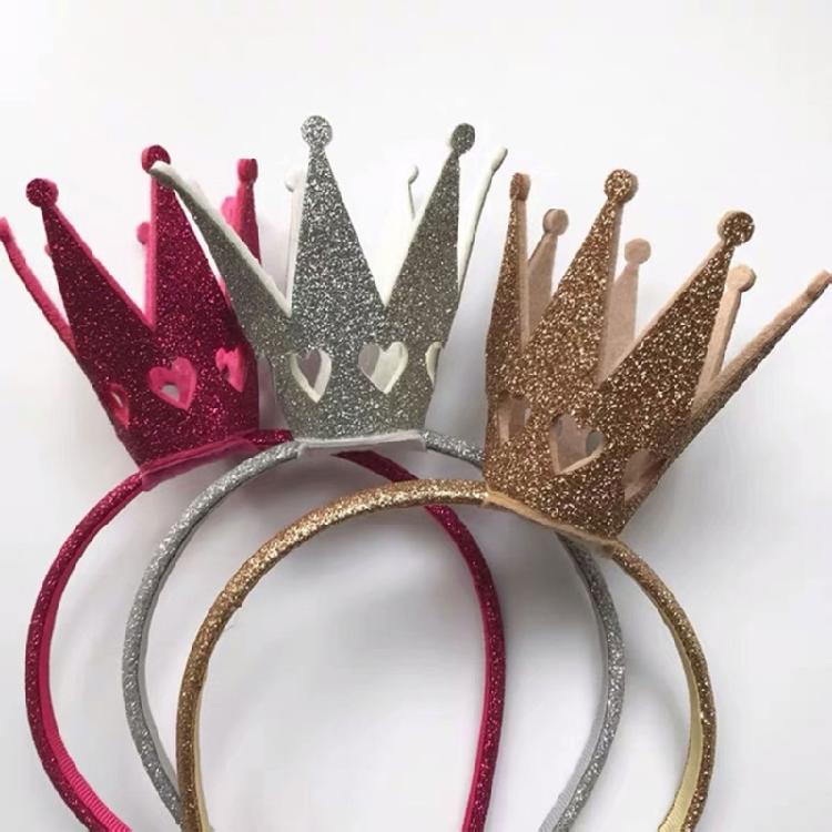 Elegant Gold Powder Crown Hairband Heart Hollowed Crowns Headband for Birthday Party Celebrations All Age Hairhoop