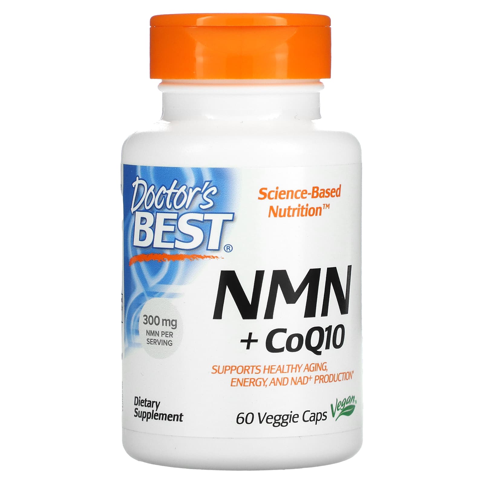 

Doctor s Best, NMN 150 мг + CoQ10 50 мг, 60 вегетаріанських капсул