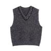 Kaslead New Women clothes Western Style Simple and Versatile Sequined Neckline Decoration Knit vest