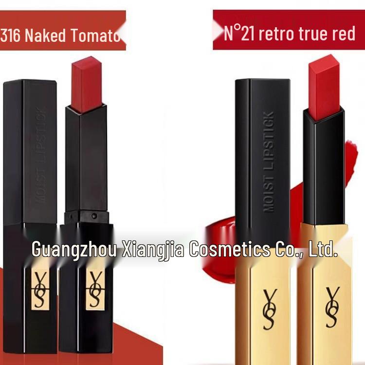 YS Luo Jiakou Gold & Little Black Bar Lipstick Set (1966 21, 314, 302) - Genuine YSL Cosmetics for Women