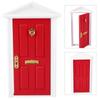 1: 12 Doll House Miniatures Wooden Door Children Funny Toy Gift Decor (Red)