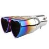 Heart-shaped Car Exhaust Tail Pipe Muffler Stainless Steel Double-row Outlet Muffler Tip Pipe Tail Throat Universal