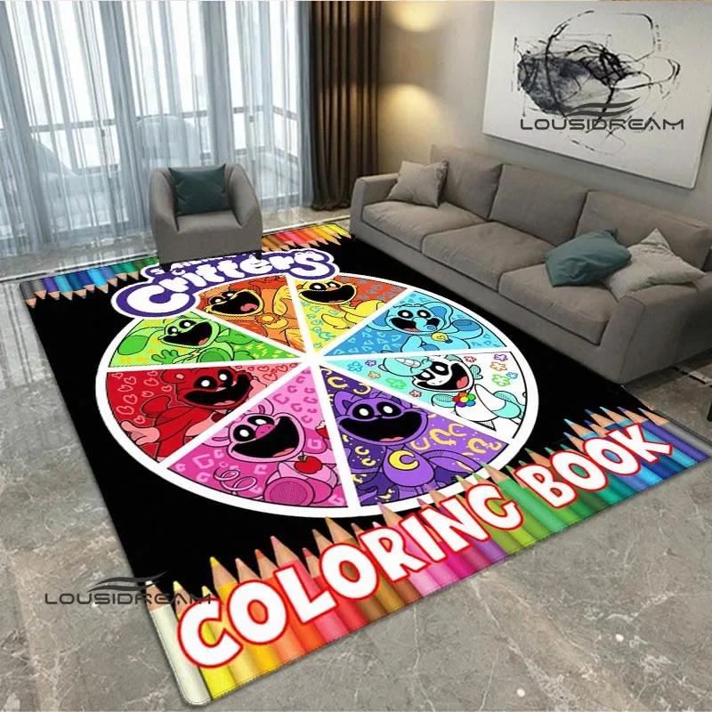 S-lächelnde Kreaturen Cartoon-Druck Teppich Rutschfester Teppich Yogamatte Fußmatte Fotografie Requisiten Küchenteppich Bereichsteppich Geburtstagsgeschenk