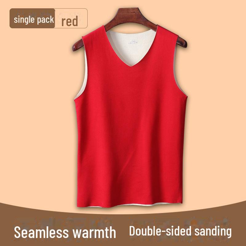 Męska dwustronna aksamitna ciepła kamizelka, dopasowana bezszwowa bielizna, pogrubiona koszulka termoaktywna z aksamitem na jesień i zimę