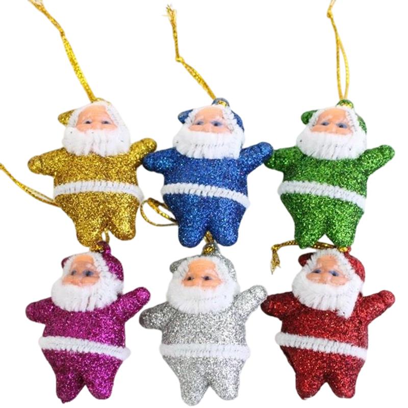 

Красочное подвесное украшение Санта-Клауса, мини-подвеска для украшения рождественской елки, декор для окна/стены, праздничные принадлежности для вечеринки, маленький подарок 6PCS
