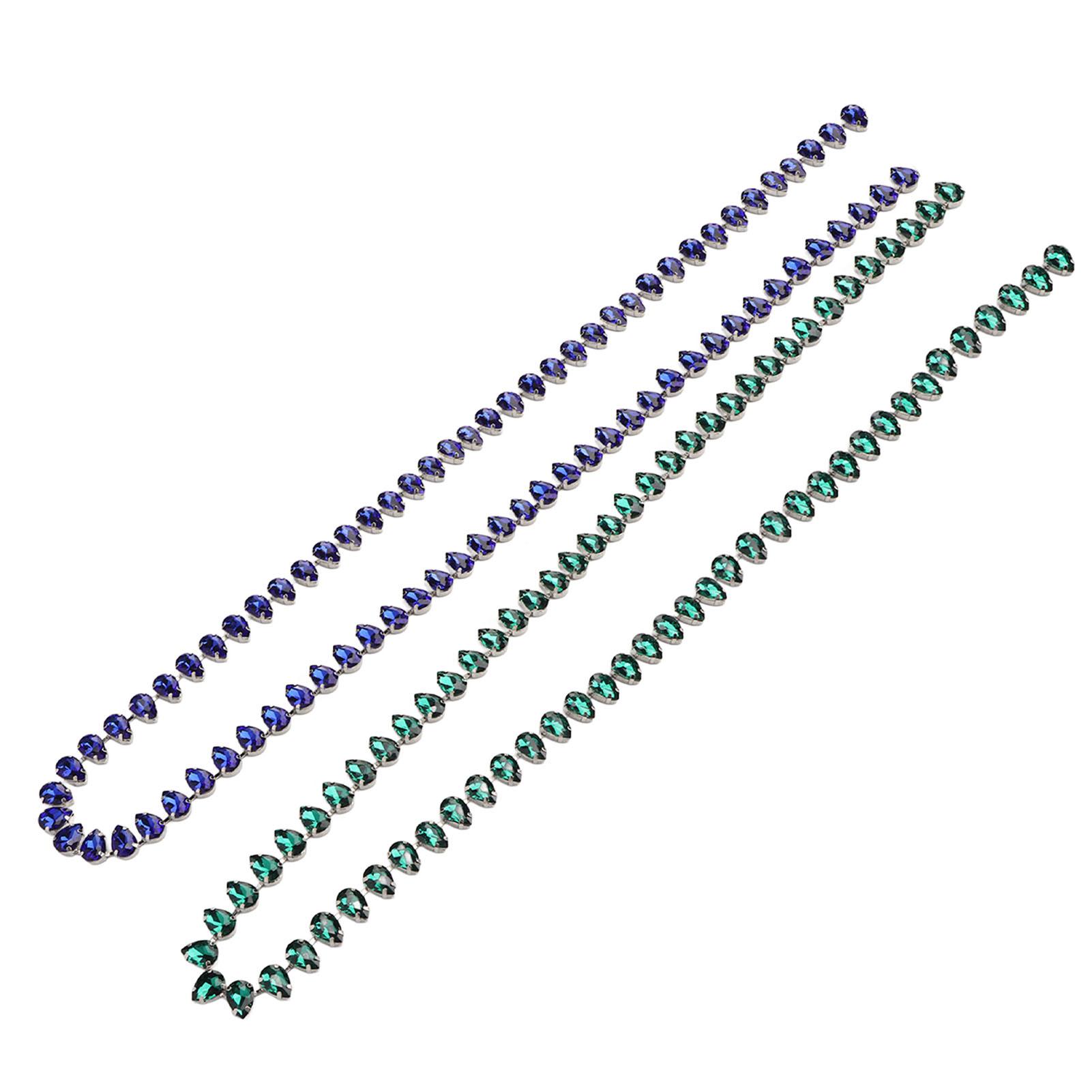 

2 шт. хрустальная цепочка-коготь со стразами декоративная элегантная цепочка со стразами для сумок и одежды