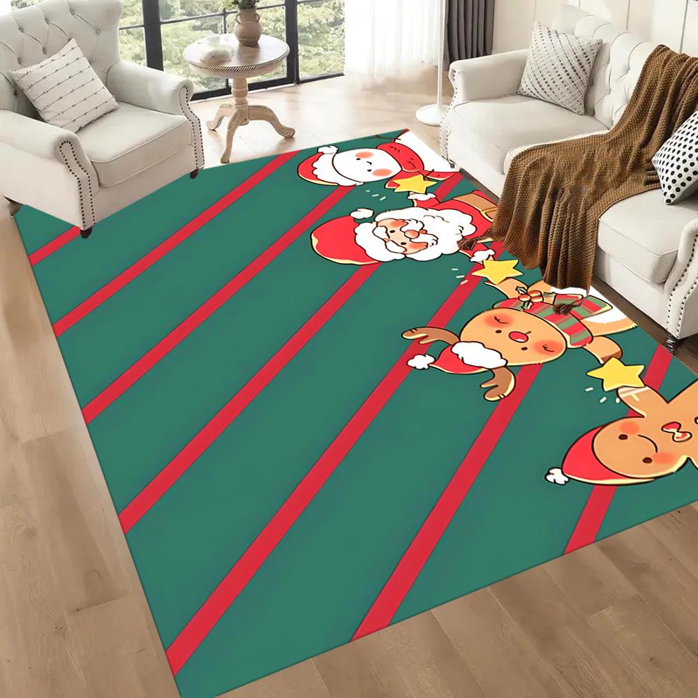 Christmas Santa Claus Gifts Floor Mats for Living Room, Bedroom and Room Decoration Are Suitable for Gifts.