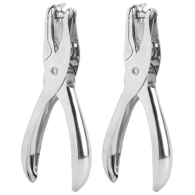 2 Stück Einlochzange 45 Stahl Handheld Kleidung Etikett Papierlocher Zange 6mm Durchmesser
