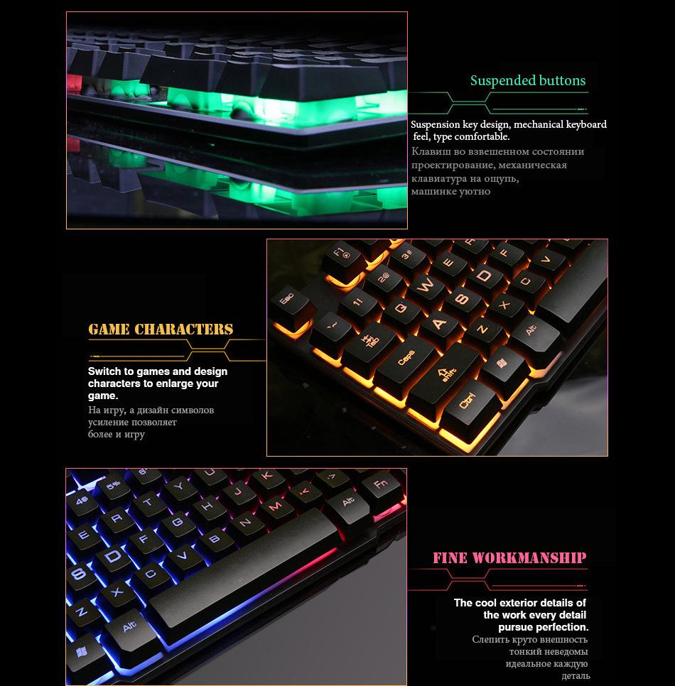 104-Key Illuminated Russian-English Mechanical Keyboard