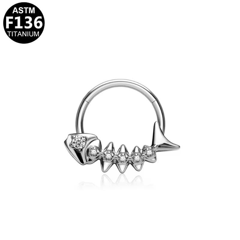 G23 Titan Fischgräten Nasenring & Ohrklemme Ohrring F136