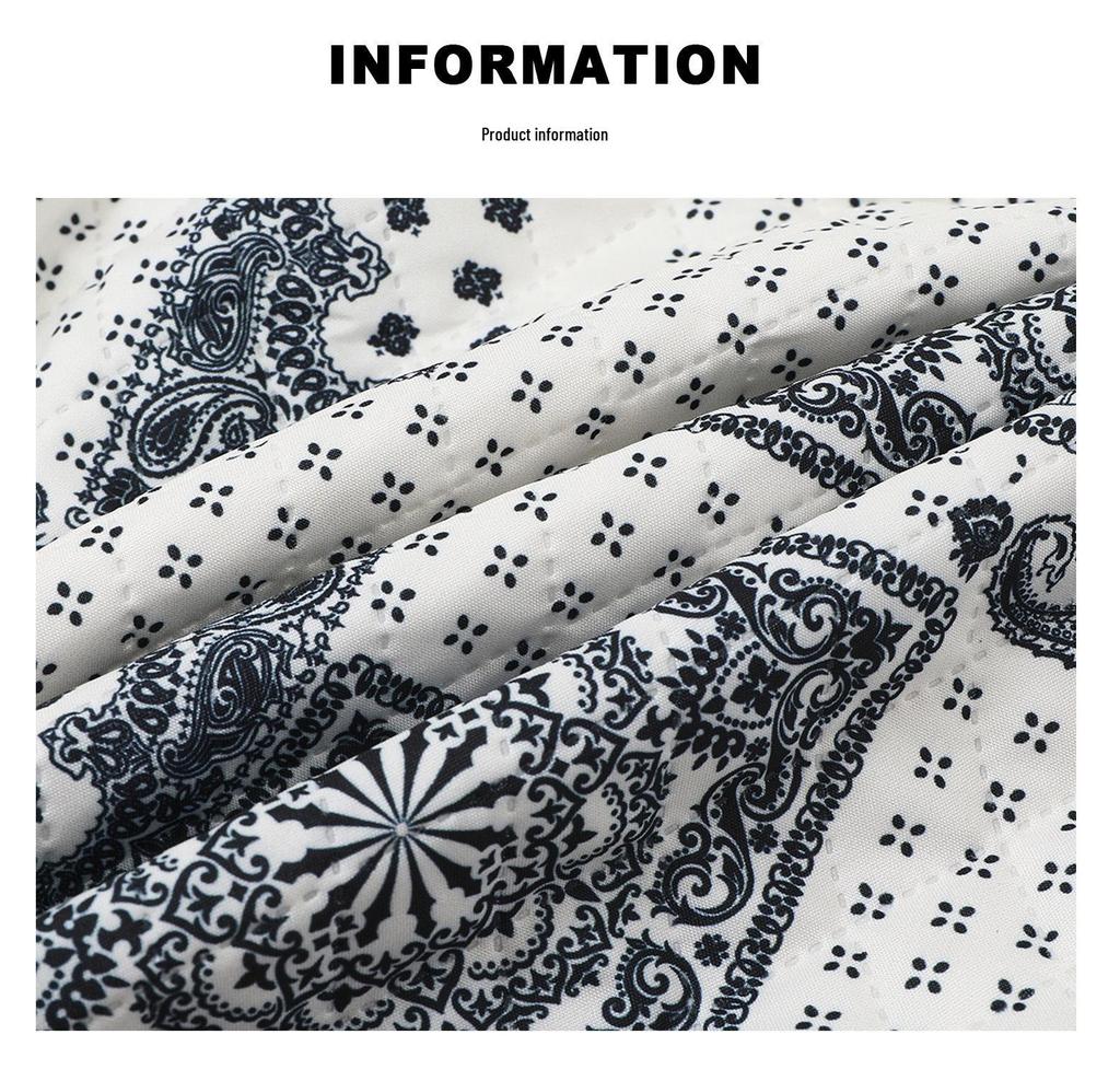 Louvre Winter Japanese Retro Paisley Patchwork Elastic Waist Long Skirt for Women