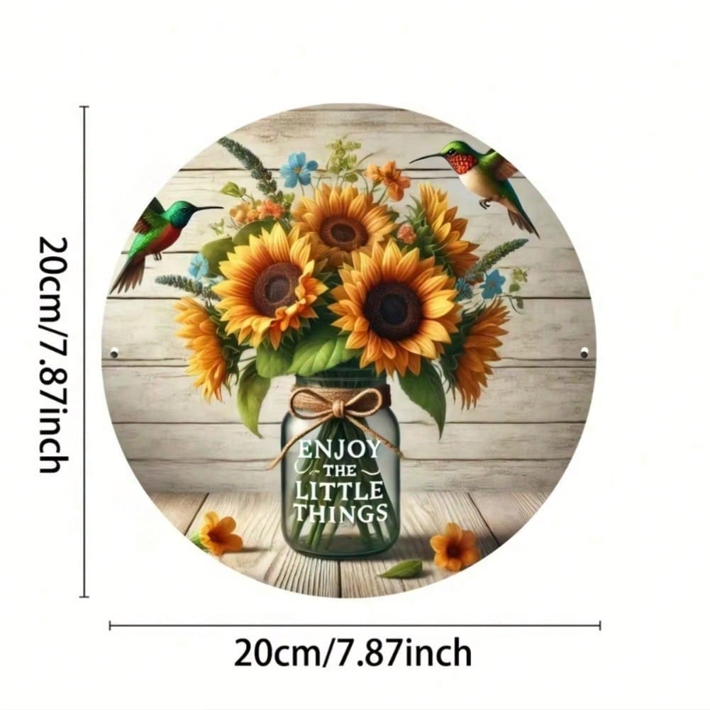 Vintage Metal Sign Enjoy The Little Things Retro Wall Art Home Farmhouse Decor 20x20 разноцветный