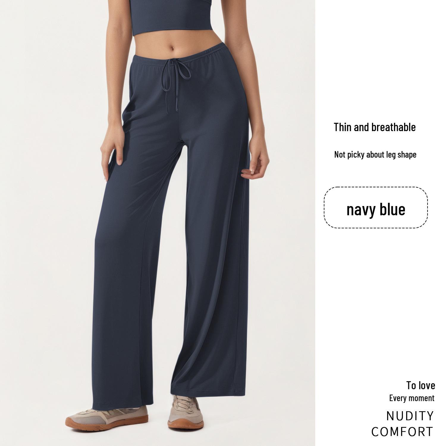 Women s Summer Wide-Leg Yoga Pants - Cooling, Slimming, Draping Fitness Long Pants Large