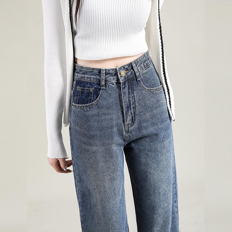 Baggy Jeans Women Casual Wide Leg Pants High Waist Loose Straight Floor Denim Pants Blue Jeans Vintage Clothes Spring and Summer