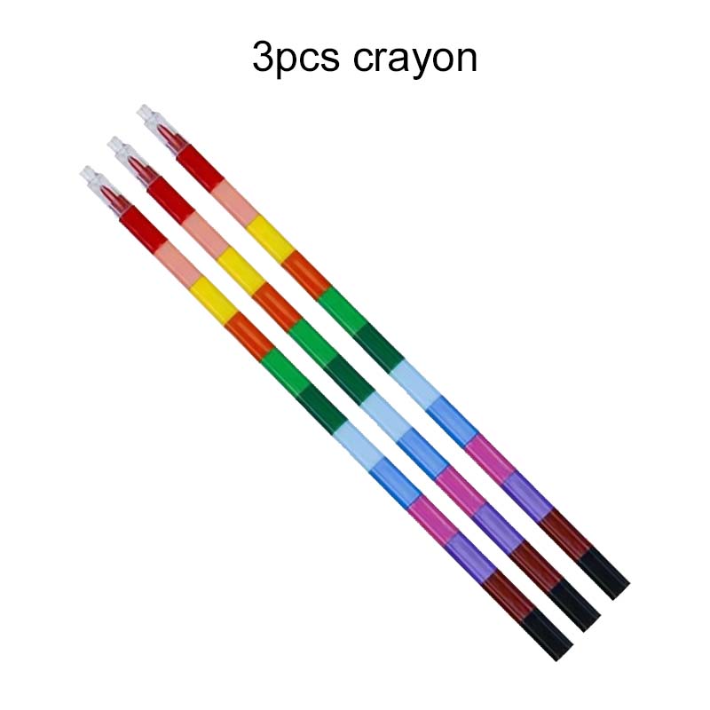 1/3/6/12pcs Building Blocks Crayon Painting Pens 12Colors School Office Birthday Party Gift Kindergarten Carnival Gifts TMZ
