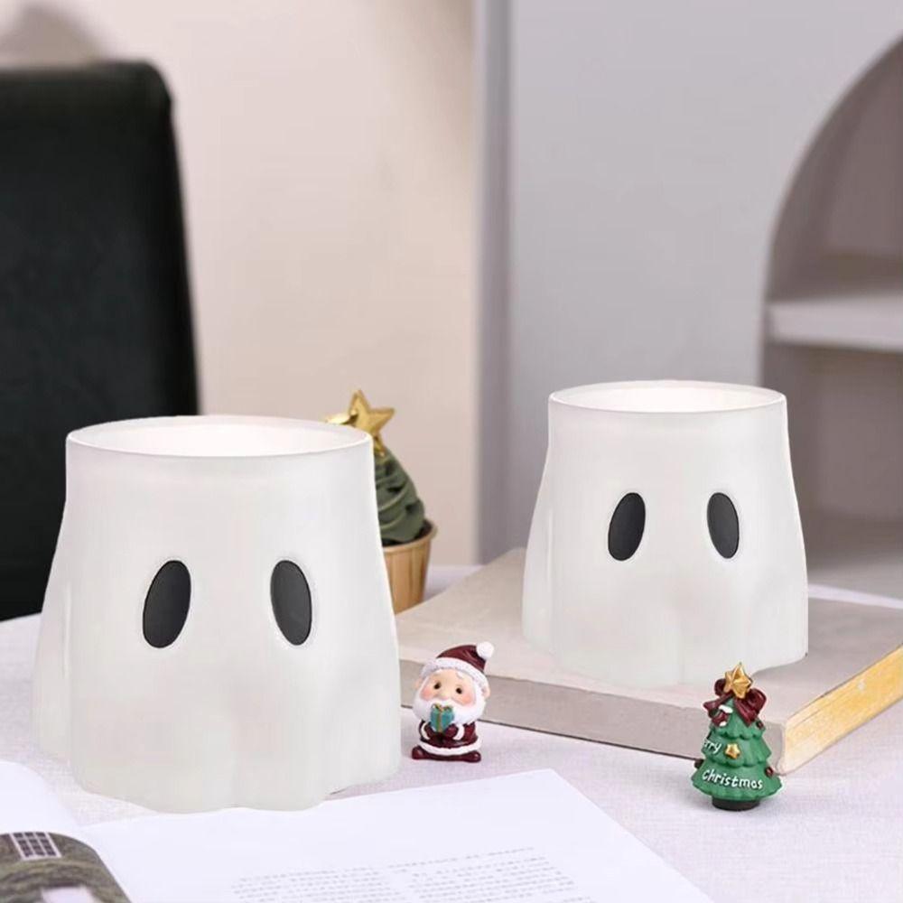 Durable Plastic Halloween Ghost Bucket Versatile Piece Candy Bowl Ghost Planter  Halloween Decor