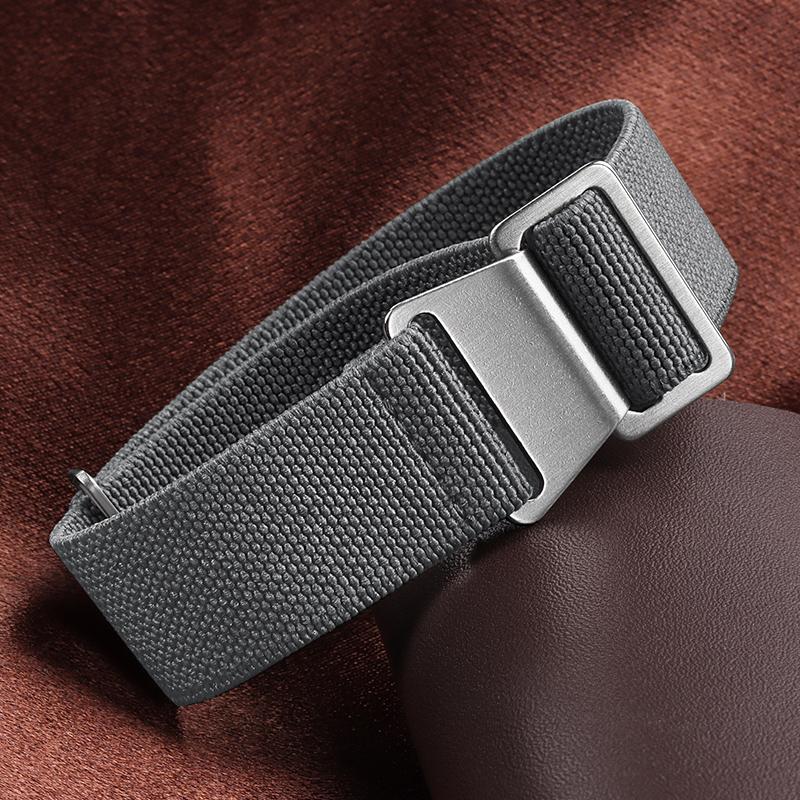 18/20/22mm Nylon Geflochtenes Uhrenarmband Elastisches Nylonarmband Französische Truppen Fallschirmtasche Universelles Handgelenkband Männer Frauen Sportarmband