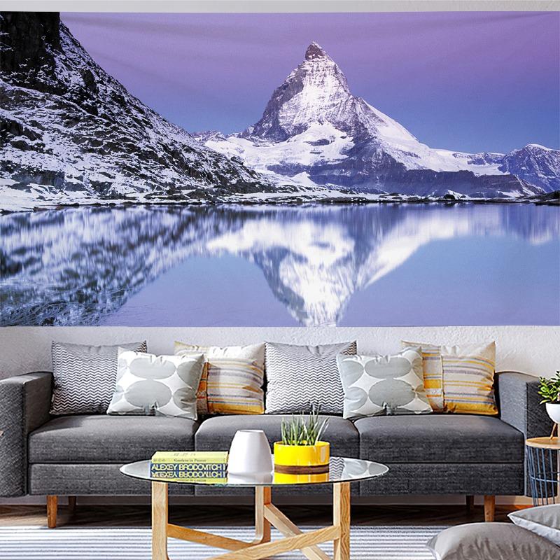Mount Everest Mountain Tapestry Majestic Snow Peak Landscape for Living Room Bedroom Nature Wall Decor
