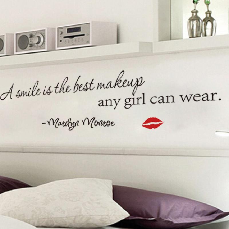 Naklejka ścienna Marilyn Monroe Pvc Wodoodporna Dekoracja z Motywującym Frazesem do Salonu
