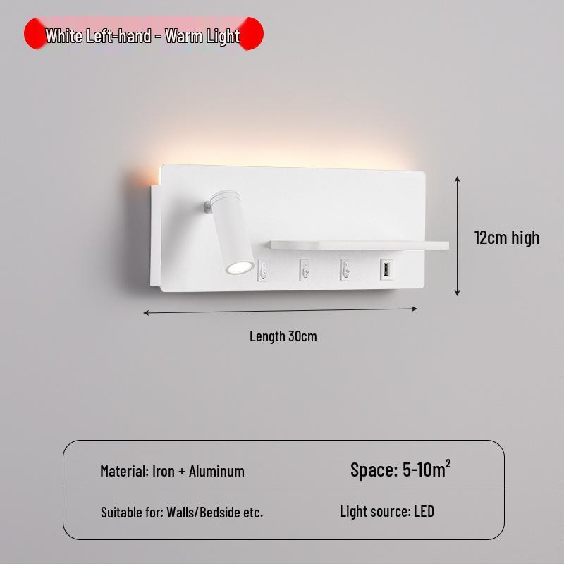 USB Wall Lamp: Modern LED Bedside Reading Light for Living Room, Guest Room, or Hotel