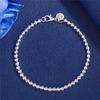 Christmas gifts charm 925 Silver Bracelet 4MM beads chain for woman Popular brands jewelry fashion Wedding party