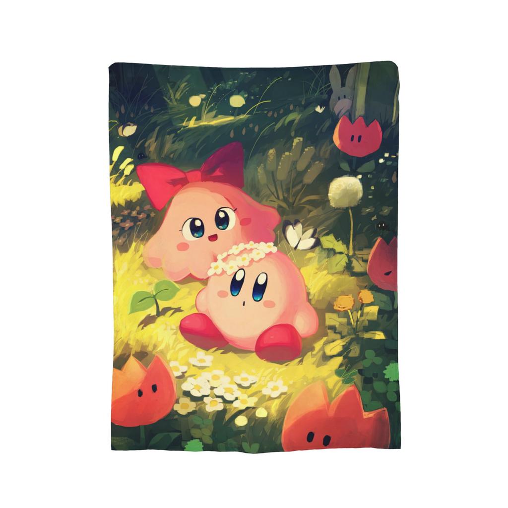 Cartoon K-Kirbys Blankets Coral Fleece Plush Print  Breathable Warm Throw Blankets for Bed Office Bedspreads