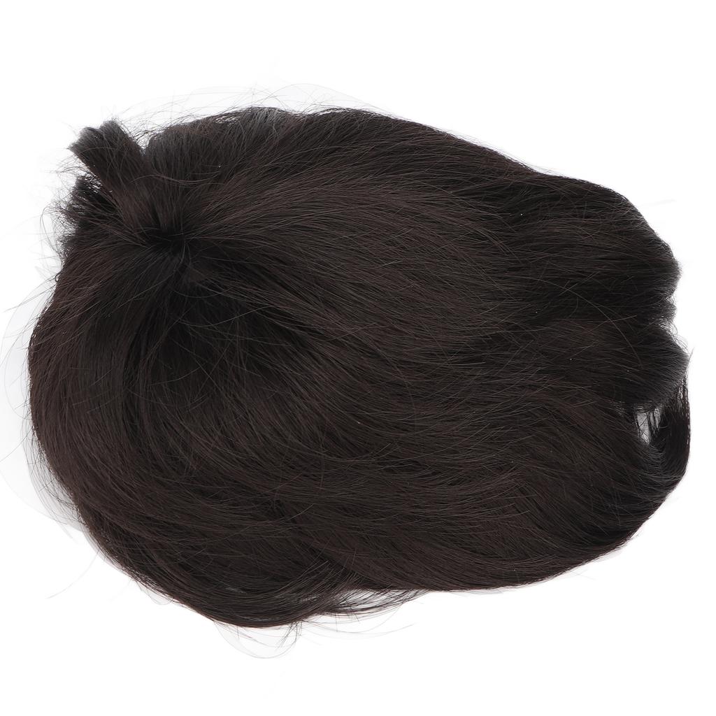 Men Hair Piece Soft Replacement Realistic Fashionable Black Toupee for Gentlemen 6.3 X 7.1in