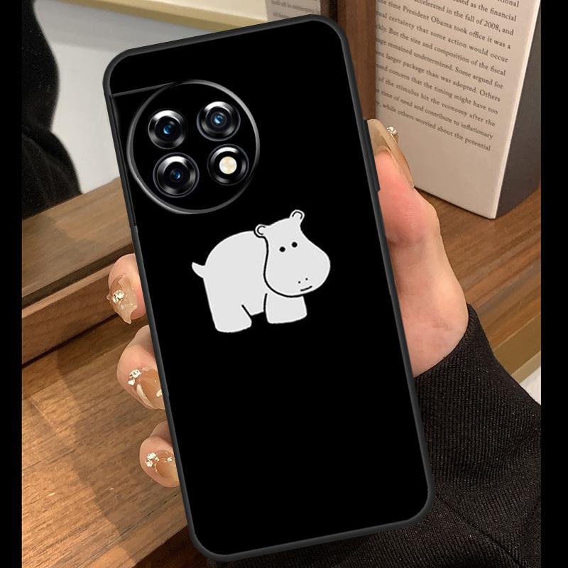 Cartoon Hippos Pattern Case For OnePlus 13T 10T 15R 10R 12R 13R 13 12 11 9 10 Pro Nord CE 5 2 3 4 Lite N20 N30 Cover