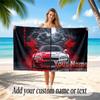 Car Racing Theme Beach Towel Personalized Custom Name & Text Soft Quick Dry Beach Towel for Swimming Travel