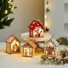 Luminous Small Wooden House Ornaments - Christmas Tree Scene Decorations