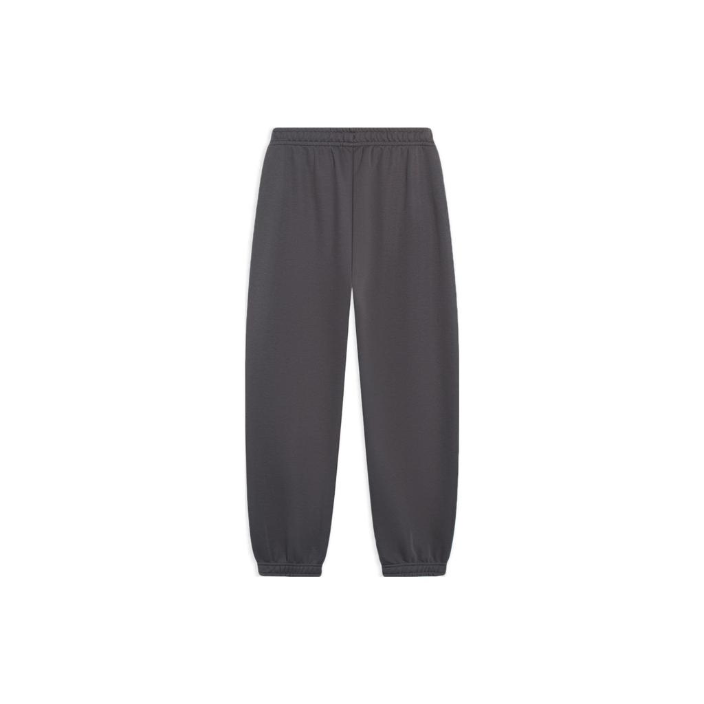 Li Ning Sports Lifestyle Series Logo Print Cuffed Fleece Warm Knitted Sweatpants Men Pants Road-Grey AKLTB99-1