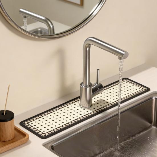 Kitchen Sink Drain Mat Super Absorbent Faucet Splash-Proof Table Mat Waterproof Foldable Bathroom Countertop Mat