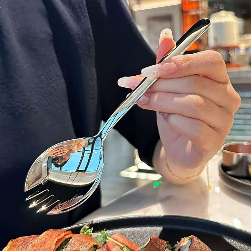 

Круглая ложка из нержавеющей стали, сетка, красная, золотистая, для ужина, с длинной ручкой, десертные ложки для перемешивания, кухонные аксессуары, гаджеты