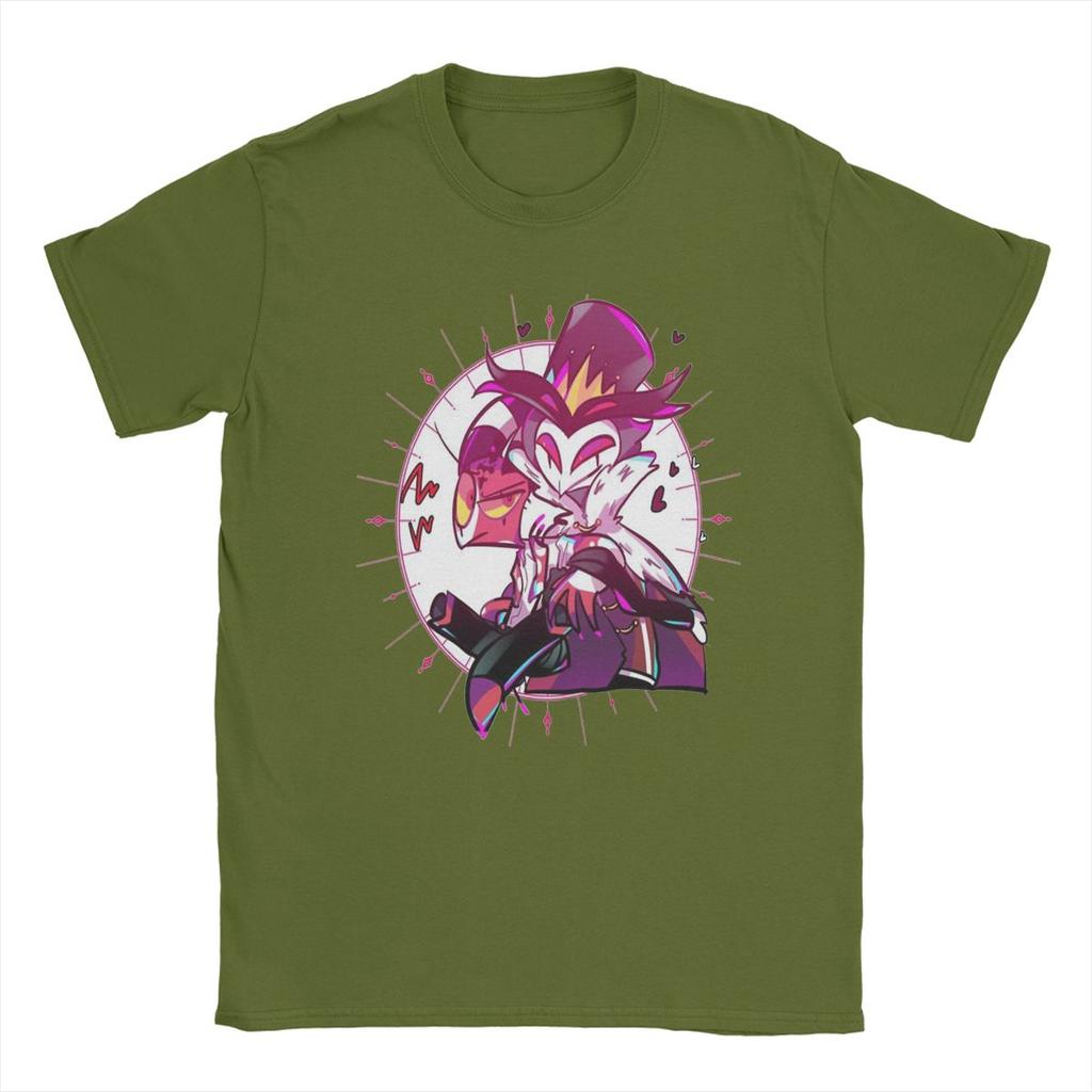 Stolas Helluva-Boss Cartoon Men T Shirts Creative Tees Short Sleeve Crewneck T-Shirts 100% Cotton Gift Idea Tops