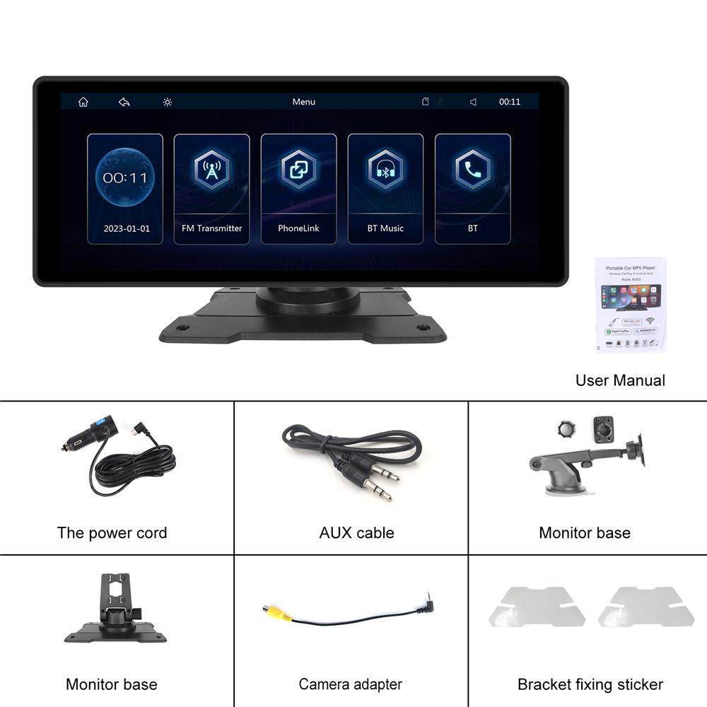 10.26" Support For Wireless Apple Carplay Andro Auto BT Multimedia Player Screen