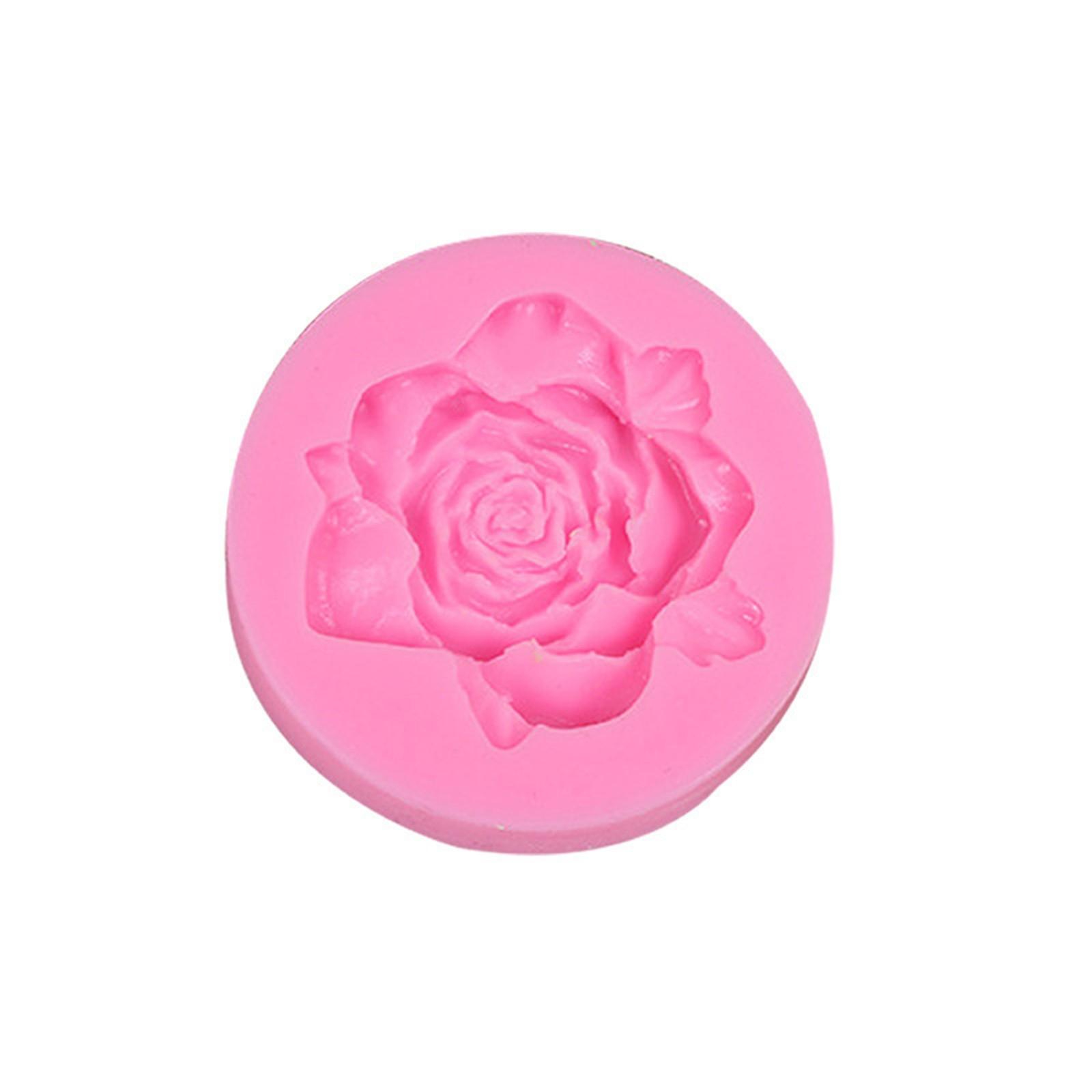 

Rose Shape DIY Chocolate Cake Fondant Glue Silicone Mold Decoration Shaping Baking Tools розовый