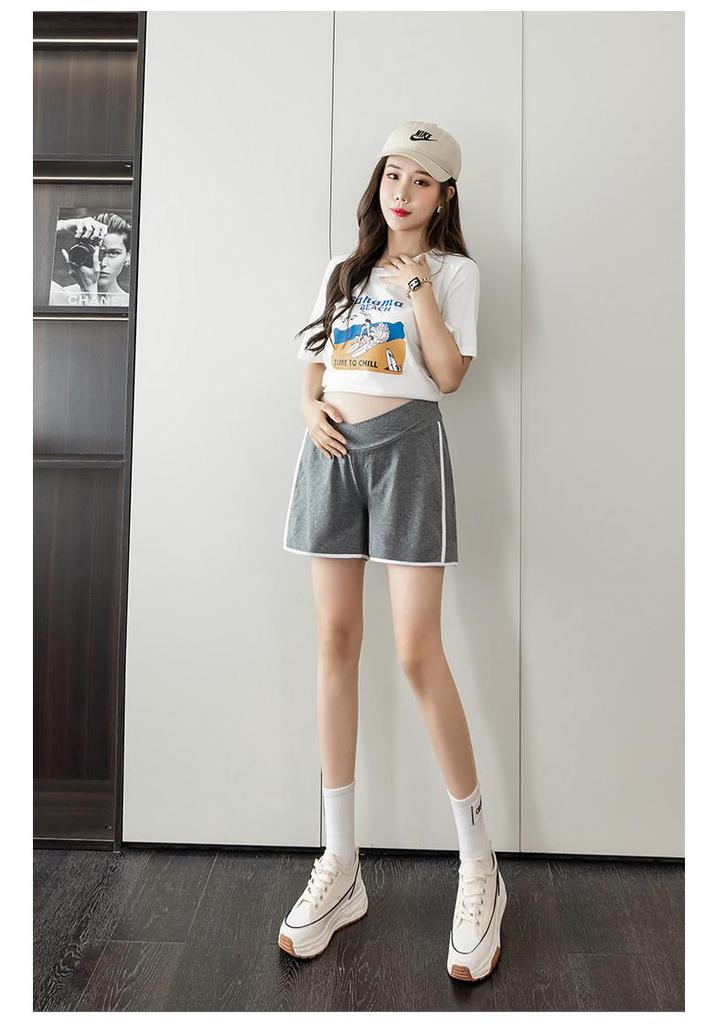Women's Summer Maternity Wide Leg Low Waist Casual Sports Shorts