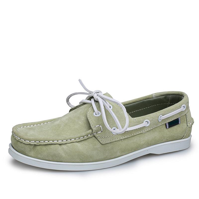 Men's Plus Size Genuine Leather Boat Shoes - British Style, Versatile Casual Lace-up Shoes