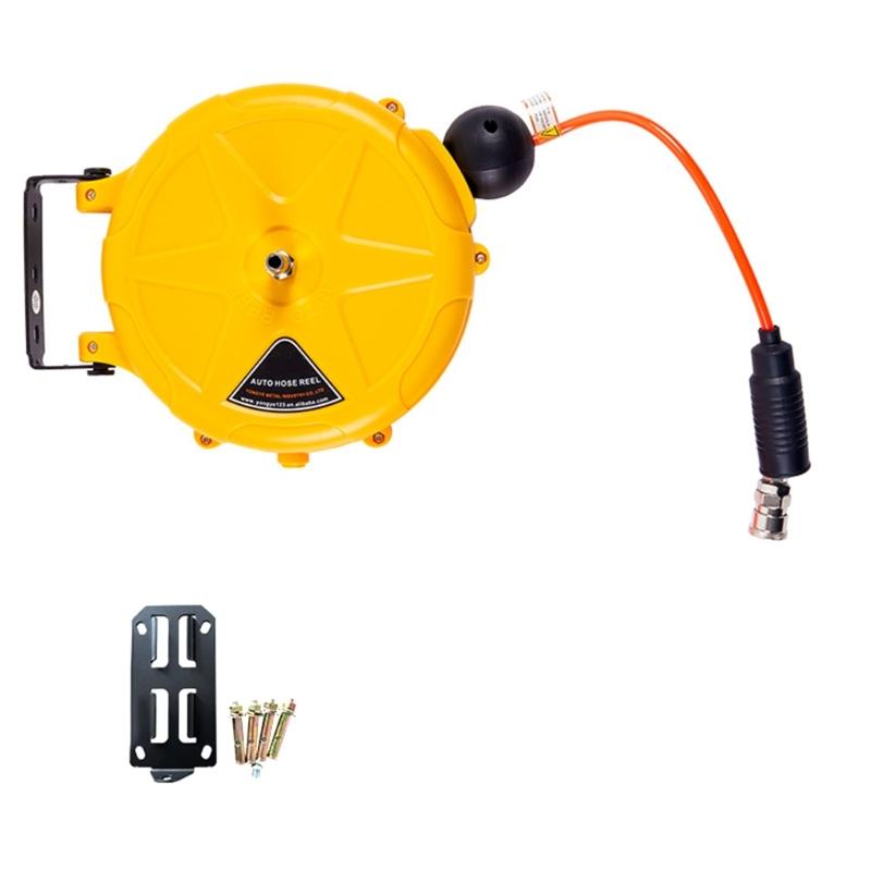 

Automatic Retractable Air Hose Reel with 10M Air Hose Slow Retraction for Outdoor Car Washing Workshop Garage Garden жёлтый