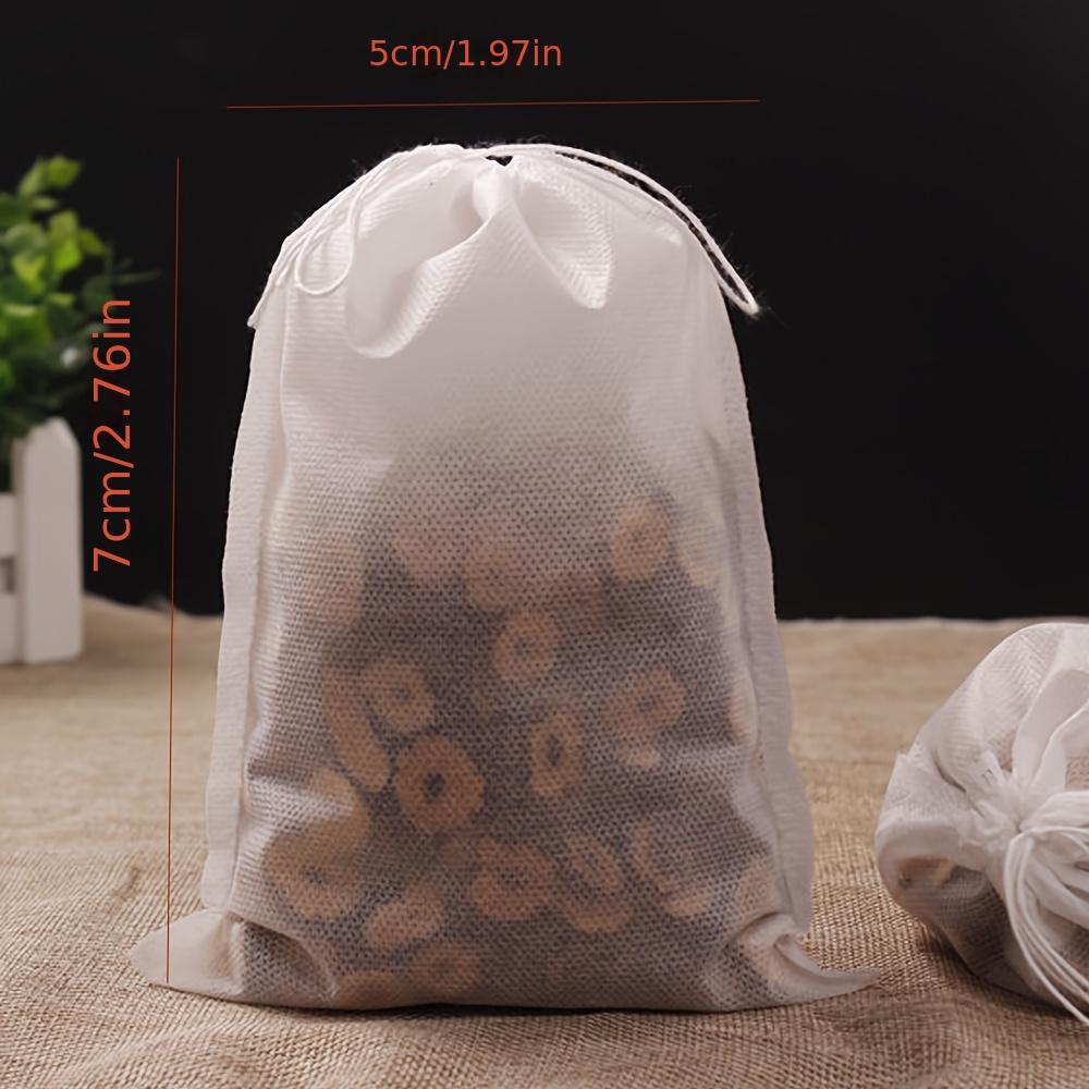 100pcs Disposable Tea Infuser Bags - 5x7cm Non-Woven Fabric with Drawstring, Perfect for Loose Leaf Tea & Spices